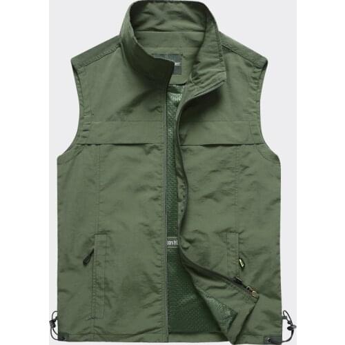 Outdoor Hiking Tactical Vest MenS Spring Autumn Thin Mesh Breathable Quick Dry Waterproof Fishing Trekking 5xl Plus Size