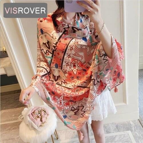 VISROVER New Pink Flower Printing Viscose Autumn Women Scarf With Tassel Fashion Winter Pink Scarf Shawls Hijab Gift Wholesales