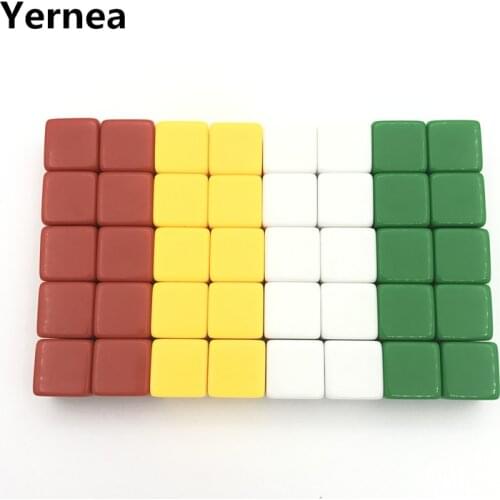 Yernea High-quality 50Pcs/Lot 16mm Blank Dice D6 Color Can Write and Carving Blank Dice Children Teaching Game Dice Wholesale