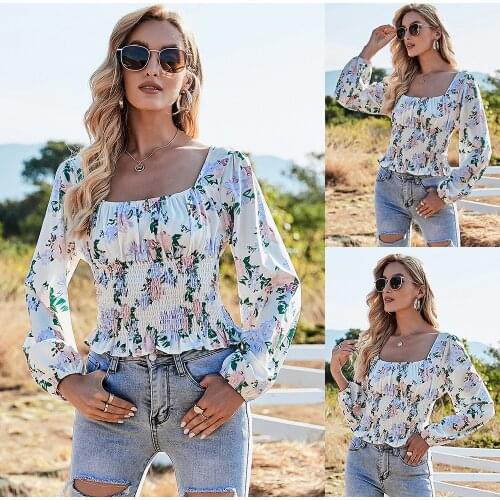 Women Summer T-Shirts Tunic Elastic Waist Print Floral Color Short Sleeve Casual Beach Style Fashion Top Tee Female Blouse C2507