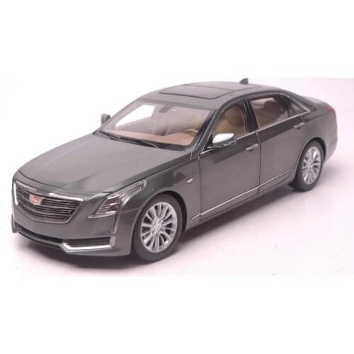 1:18 Diecast Model for GM Cadillac CT6 2016 Gray Sedan Alloy Toy Car Miniature Collection Gifts CT