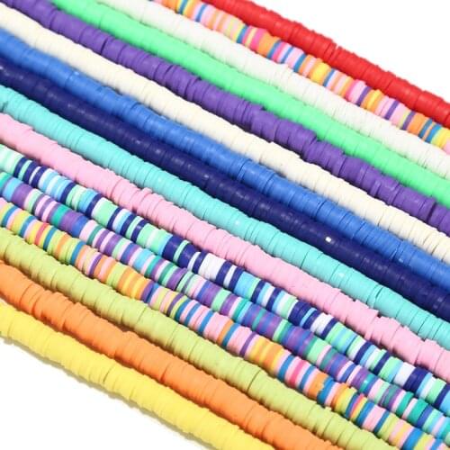 1 strand 6mm Multicolor Polymer Clay Chip Disk Loose Spacer Slices Beads for DIY Necklace Bracelet Jewelry Findings Making