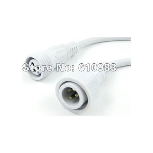 10 sets\lot) White color LED Light Strips 3 Pin Waterproof Connector Cable 3x0.75 SQMM
