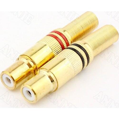 100pcs/lot AV Wired Socket RCA Female Welding Jack Audio And Video Extension Plug