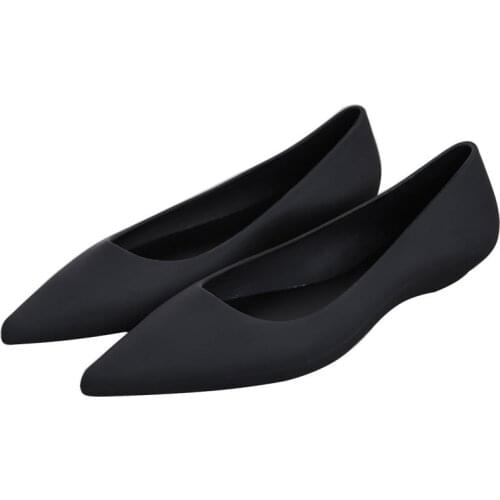 2021 Summer Jelly Shoes Beach Sand Soft Brief Sandals Flat Heel Pointy Toe Slip on Women Spring Flats Rain Shoes Size 36-39