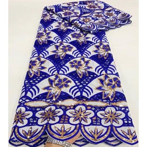 2021Latest Bule French Nigerian Sequins Dubai StyleTulle Mesh Fabric High Quality African Sequins Lace for Evening Party