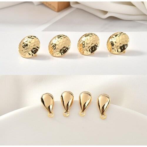 30pcs/lot round shape copper/stainless steel fashion women stud charms earrings diy jewelry pendants accessory
