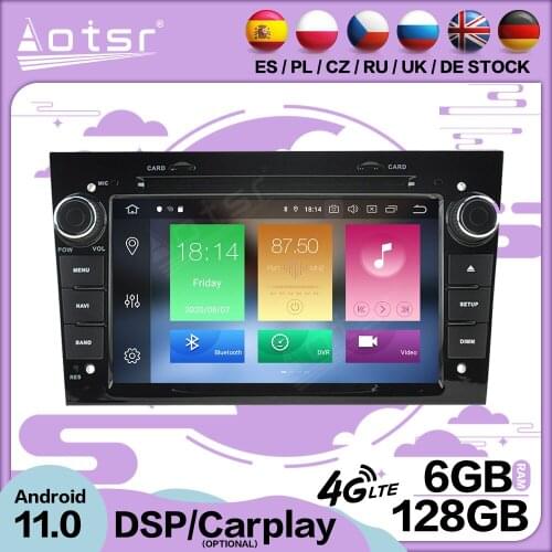 6+128G Carplay Android 11 For Opel Vauxhall Astra H Car Multimedia GPS Screen Video Player Radio Receiver Audio Stereo Head Unit