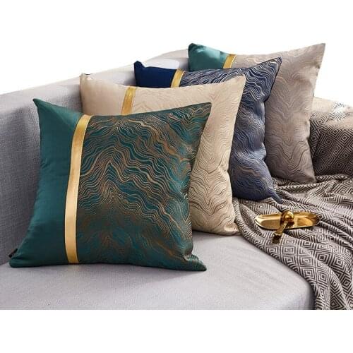 Velvet gilded cushion pillow cover sofa bedroom waist pillow cover Without pillow core Metal color pillow cushion cover 45*45