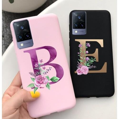 Custom Flowers Letters Name For Vivo V21 Case For Vivo V21 5G Soft Silicone Phone Cover For Vivo V21E V2061 VIVOV21 V2066 Bumper