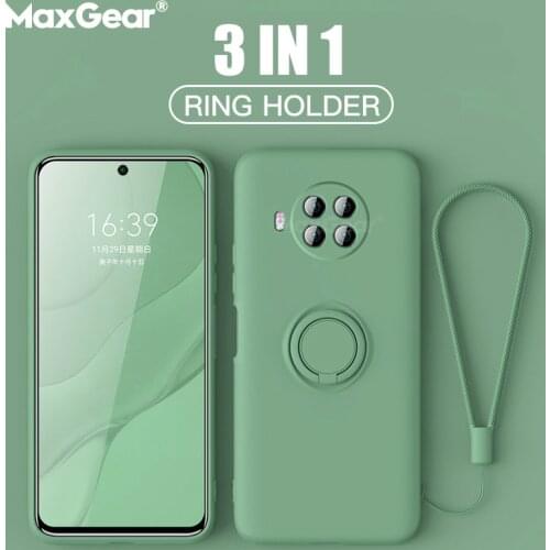 Liquid Silicone Ring Holder Case For Xiaomi Redmi Note 9 8 7 Pro 9S 9A Mi 10 T CC9 Pro SE Note 10 10T Lite PocoX3 NFC Soft Cover