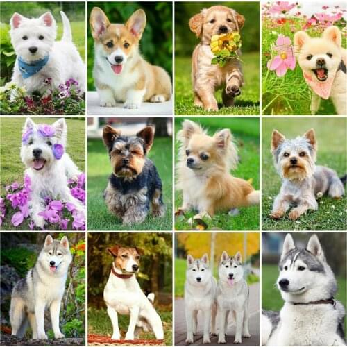 Evershine 5D DIY Diamond Embroidery Dog Cross Stitch Kit Diamond Painting Animal Full Square Round Mosaic Sale Home Decoration