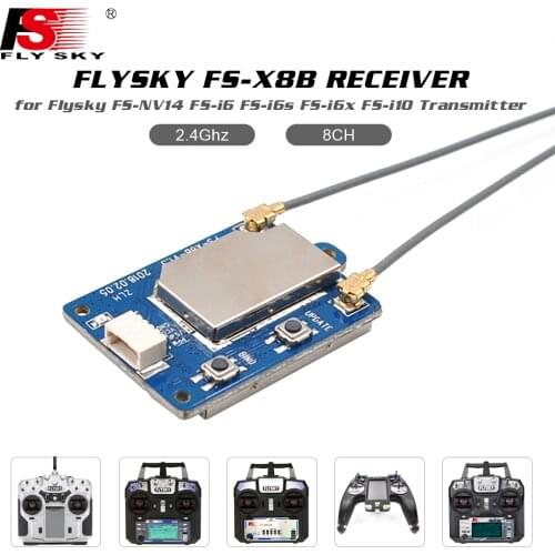 Flysky FS-X8B 2.4G PPM i-BUS 8CH Receiver Compatible With FS-NV14 FS-i6 FS-i6s FS-i6x FS-i8 FS-i10 Transmitter For RC Quadcopter