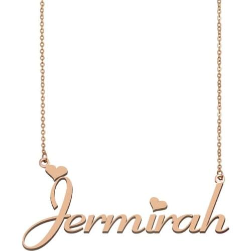 Jermirah Name Necklace for Women Custom Personalized Nameplate Girls Best Friends Birthday Wedding Christmas Mother Days Gift