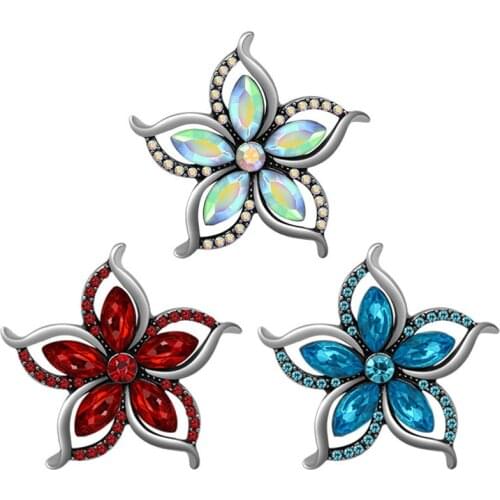KZ3448 New Beauty Trendy Flowers Hollow Fashion 18mm snap buttons fit 18mm snap necklace jewelry wholesale Gift