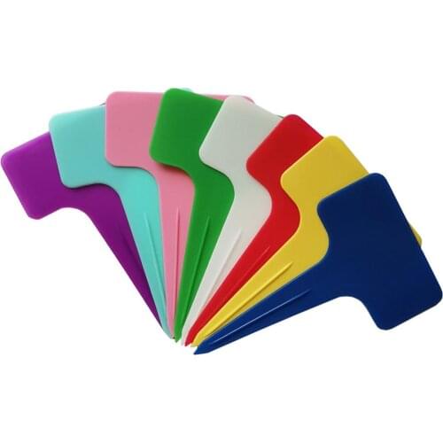 16Pcs Plastic T-type Garden Plant Labels Gardening Flower Tags Greenhouse Nursery Seedling Tray Markers Mix Colors