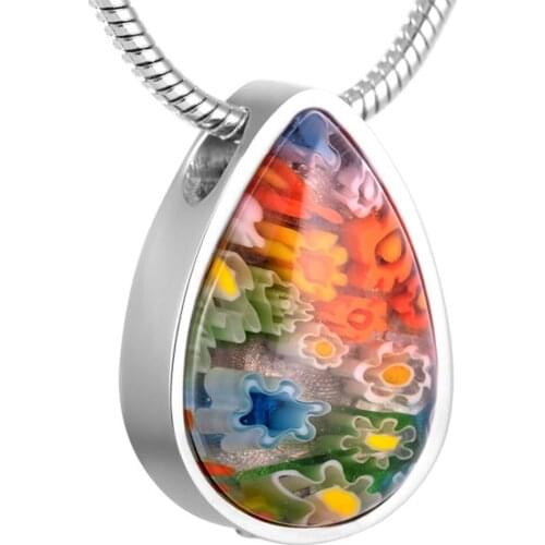 Cremation Locket for Ashes Stainless Steel Water Drop Ash Jewelry Pendants Necklaces Women