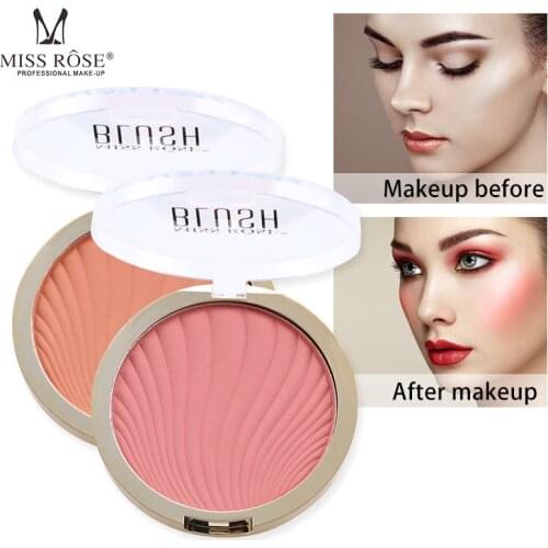 MISS ROSE 6 Colors Face Mineral Pigment Blusher Blush Powder Cosmestics Professional Palette Blush Contour Shadow TSLM1