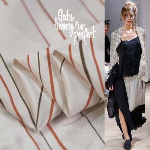 Fashion silk cotton fabric striped design natural silk blended fabric thick for coat,SCT722