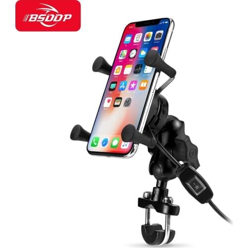 Motorcycle Phone Holder Wireless+USB wired port Charger Fast charge Phone Stand for Hyosung Triumph Benenlli samsung iphone xs
