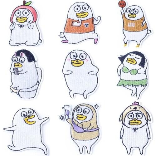 Cartoon Call Duck Embroidery Patches Cute Thermo Adhesive Appliques on Clothes DIY Sewing Duck Badges Iron on Patches Wholesale