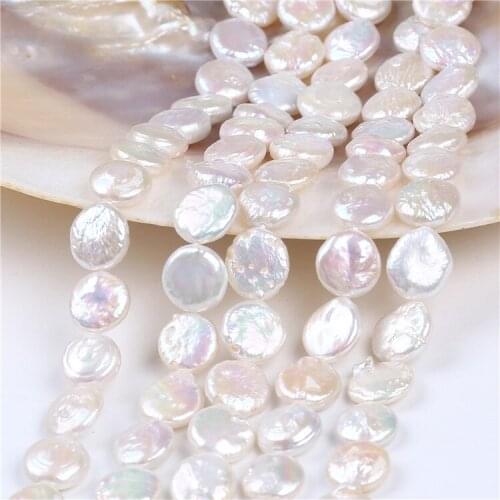 Wholesale Cultured Natural White Loose Baroque Coin round Shape Fresh Water Pearl For Sale