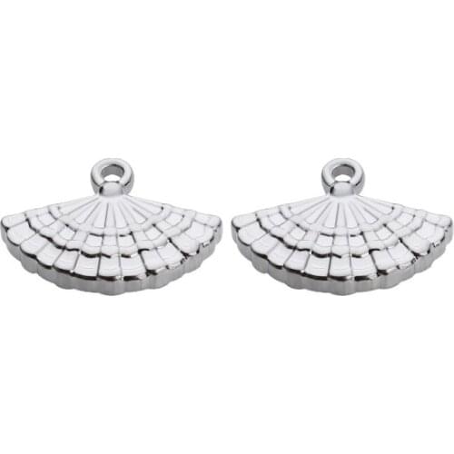 10pcs/lot 12*16mm fan Connector Metal Alloy Pendant For DIY bracelet Jewelry Making df433