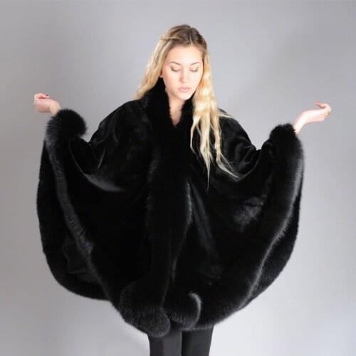 Fashion Real Mink Fur Capes Natural Women High Quality Winterf Fashion Full Pelt Genuine Mink Fur Ponchos Plus Size Woman Outfit