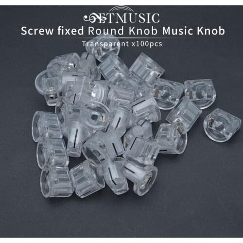 Transparent Guitar AMP Knob 100PCS Screw Locked Round Knob Guitar Pedal Electric Guitar Pot Potentiometer Knobs Guitar Parts