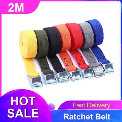 2M Buckle Tie-Down Belt cargo straps for Car motorcycle bike With Metal Buckle Tow Rope Strong Ratchet Belt for Luggage Bag