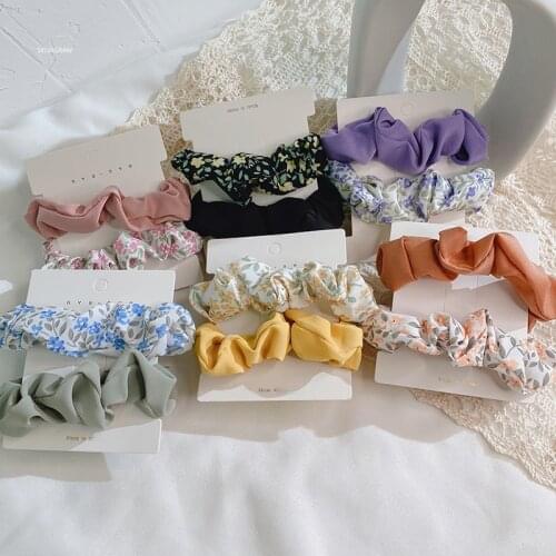 2pcs/lot Scrunchie Women Simplicity Elegant Elastic Hair Band Hair Scrunchies Girls Elasticity Hair Ties Hair Accessories New