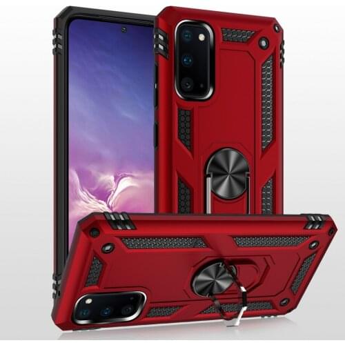 Luxury Armor Shockproof Case For Samsung Galaxy S20 S20 Plus Silicone Hybrid Case For Galaxy s20 Ultra Metal Ring Cover S20