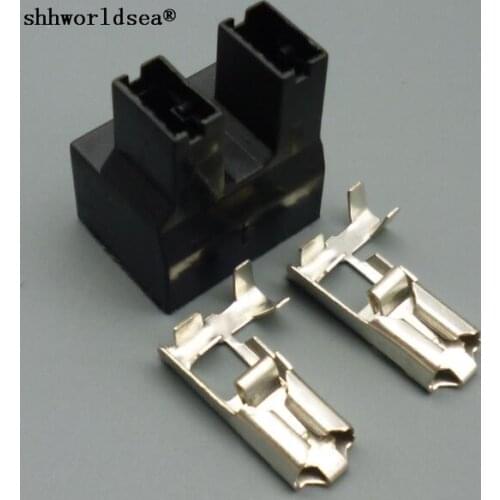 Shhworldsea 2sets 2pin h7 h2 bulb socket 6.3mm Connector HID Automotive Connector Auto Socket Busses Coupler Plug