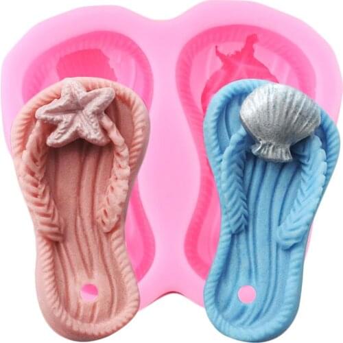 Flip Flop Silicone Mold Fondant Cake Decorating Tools Chocolate Gumpaste Mould Resin Clay Candy Molds Sugarcraft Moulds