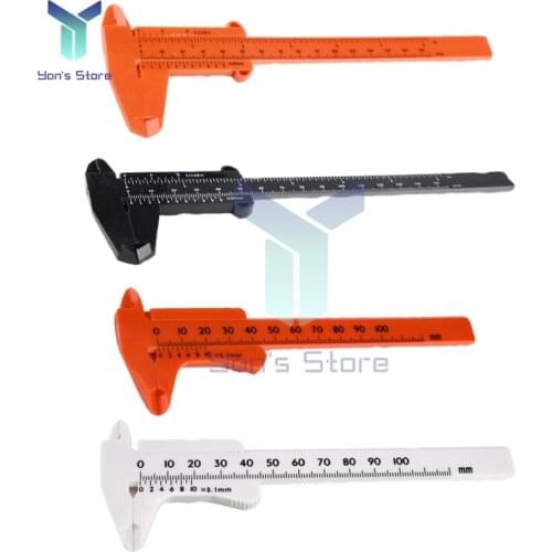 Vernier Caliper 0-80mm 0-100mm 0-150mm Double Rule Scale Plastic Vernier Caliper Measuring Student Tool Ruler Multiple Colour