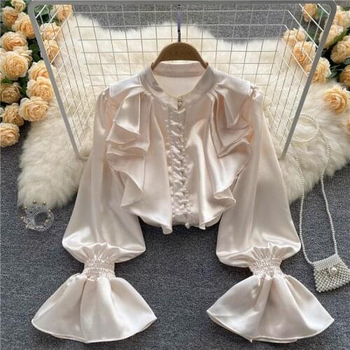 SR.Singreiny Womens Satin Shirts