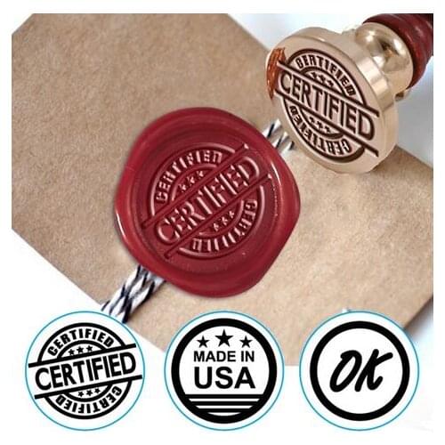 Seals of Approval Wax Seal Stamp with Brown Wood Handle-1" Die