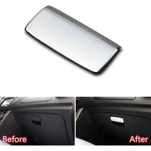 YAQUICKA Chrome Car Main and Passenger Seat Glove Storage Box Handle Switch Cover Trim Sticker Sequins For Chevrolet Trax 2017