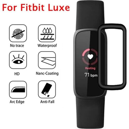 Protective Film for Fitbit Luxe Smart Wristband 3D Curved Full Coverage Screen Protector for Fitbit Luxe Film Cover Not Glass