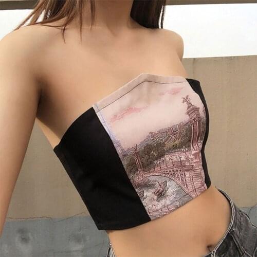 Womens Lace Up Bustier Tank Tops Body Shaping Slimming Flower Horizontal Neck Corsets for Party Club Ordinary Streewear