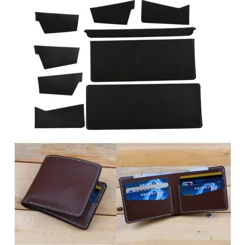 1 Set Leather Wallet Purse Making Kit Pre-cut Leather for Billfold Wallet DIY