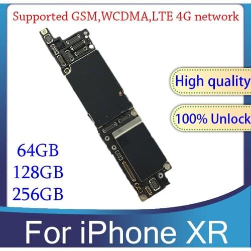 100% unlocked Mainboard For iPhone XR Motherboard MB With / without Face ID Free iCloud IOS system Logic Board With Full Chips