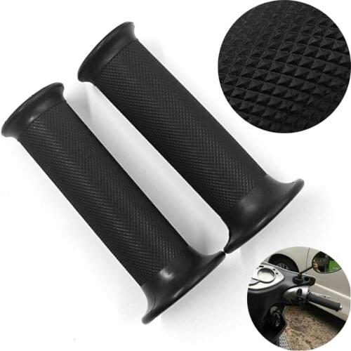2Pcs Motorcycle 7/8"22mm Handlebars Hand Grips Black Rubber Vintage TPU Handle bar end Bicycle mountain bike part Universal