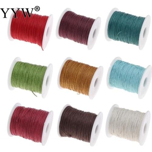 2021 100Yards/Spool Wax Cord with plastic spool DIY Making for Necklace Bracelet 1mm Waxed Cotton Cord Wax Cord