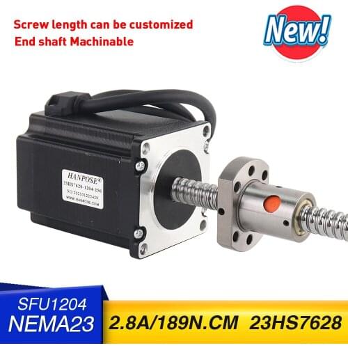 23HS7628 100MM 200mm 300mm ballscrew motorstepper motor with NEMA23 or CNC engraving machine