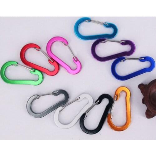 5pcs Carabiner Clip Buckle Water Bottle Holder Keychain Aluminum Alloy Small Camping Climbing Snap Clip Lock Hook Fishing Tools