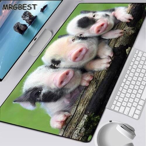 MRGBEST Animal Stand By DIY Game Large Mouse Pad Lock Edge Three Little Pigs Table Mat Carpet Rubber Non-slip 900x400mm Xxl