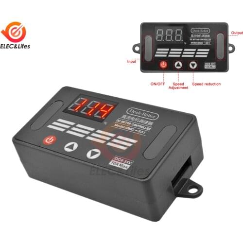 DC 8-55V 10A PWM DC Motor Speed Controller Digital LED Display 0~100% Adjustable speed control regulator pwm power-off permanent