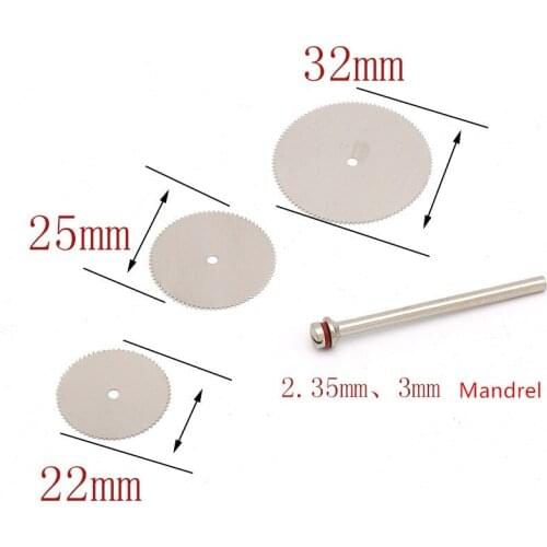 5Pcs Stainless Steel Slice Metal Cutting Disc 1 Mandrel for Dremel Rotary Tools 25 32mm mini blade circular saw blade tools