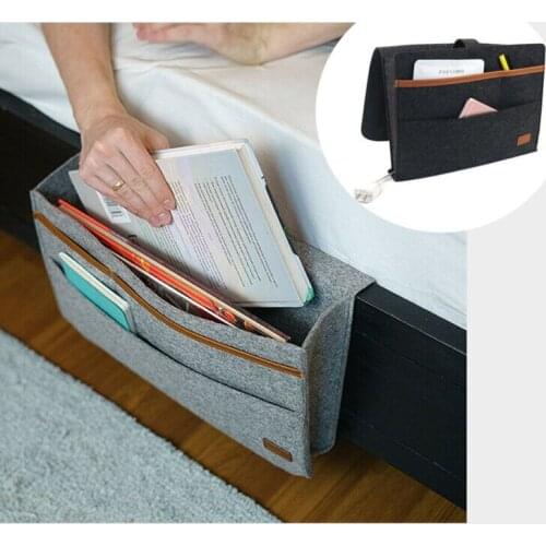 Hot Multifunction Felt Hanging Sofa Bedside Storage Bag Caddy Pocket Bedroom Phone Book Organizer